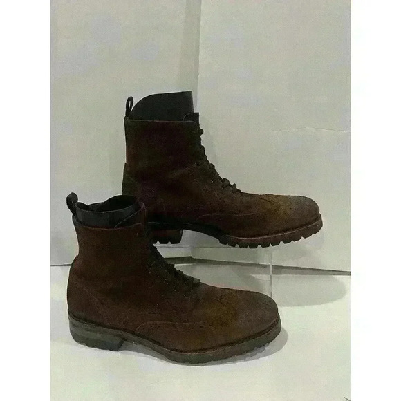 NWOB Frye George Men’s Wingtips Brown Suede Leather Boots Chukka Size 11 - Picture 12 of 13